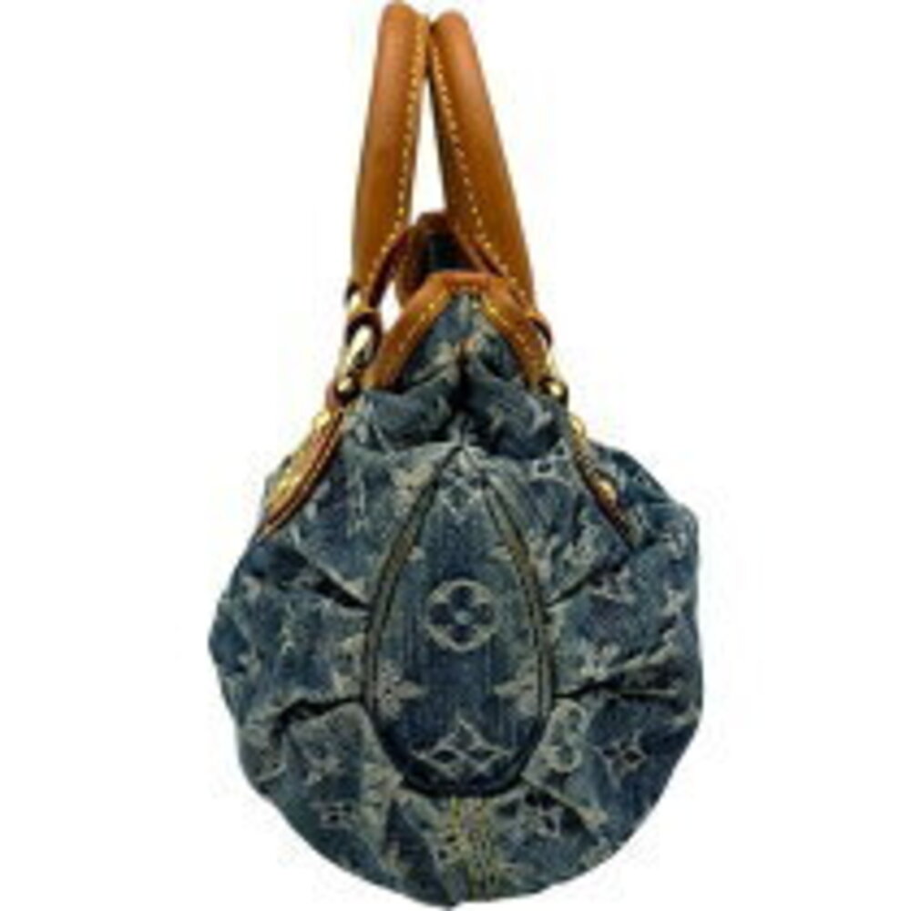 Louis Vuitton Pleaty Denim Handbag Blue